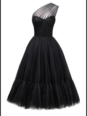 It’s Milla Black One Shoulder Tulle Dress